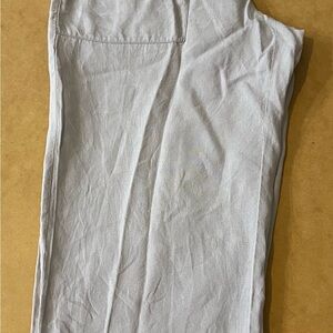 Eileen Fisher Linen cropped wide leg pants size Large